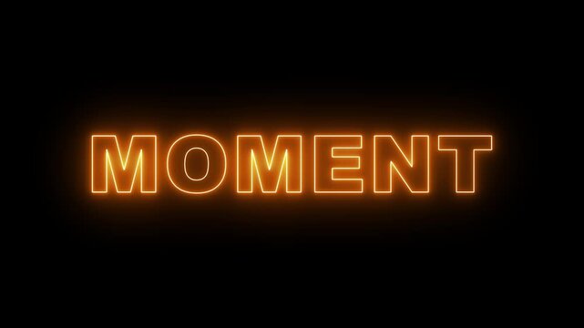 text animation title MOMENT transparent background.4k motion graphics video animation