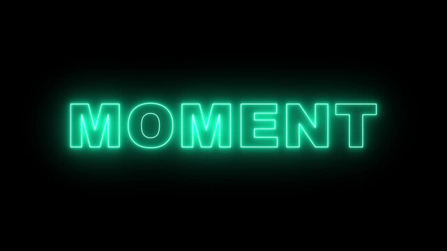 text animation title MOMENT transparent background.4k motion graphics video animation