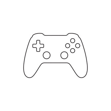 game controller outline isolated on white background gaming console joystick icon