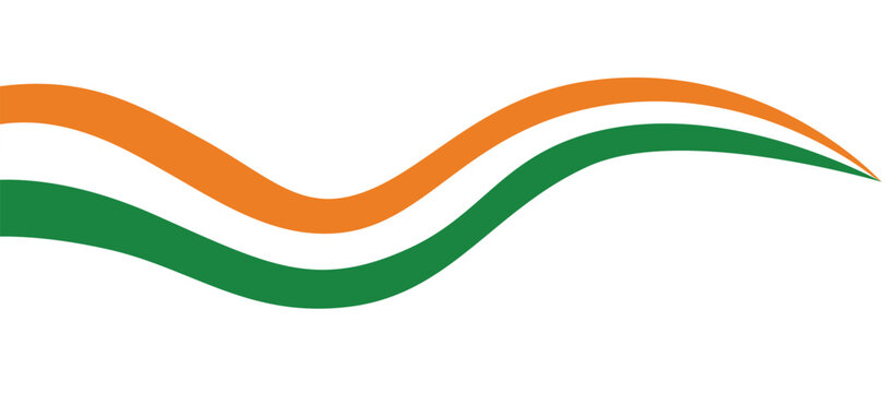 Flag of India illustration wave style.