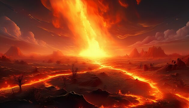 scorching heat and climate change concept