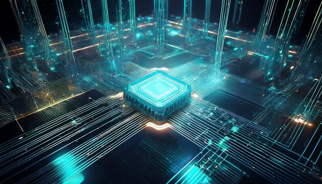 future innovative digital quantum computer system network micro chip circuit nano cybersecurity solar technology vpn