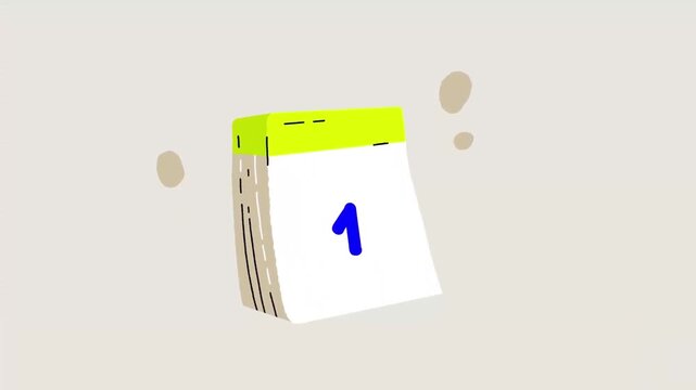 Animated Calendar Page Flipping to Day 31 Deadline Reminder Icon 2D Motion Graphics Loop for Time Management Apps and Business Explainer Videos