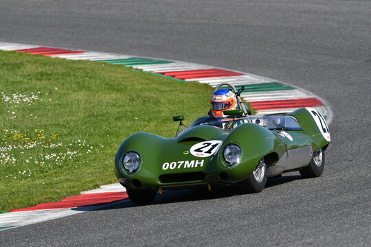 Scarperia, Italy - April 5th 2024: Lotus 15 1958 drive by unknown in action during Mugello Classic 2024 at Mugello Circuit in Italy.
