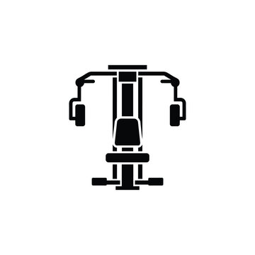 Seated pec deck machine with padded bench and dual handles for chest fly exercise and upper body strength training at the gym