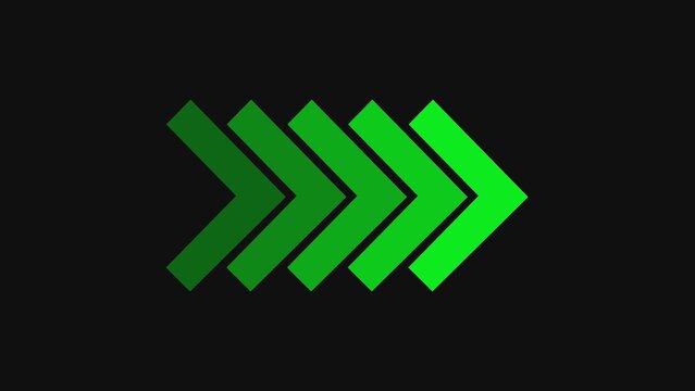 A green arrow logo pointing to the right on a black background on transparent background
