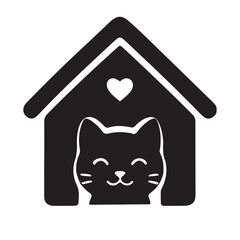 Cat House Flat Vector Icon © Ameli