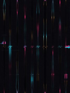 Thin multicolor light streaks vertical abstract background