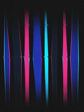 Vertical neon color bars on black abstract background