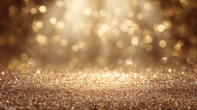 Golden glitter background with bokeh effect