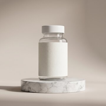Premium supplement bottle packaging mockup with blank label