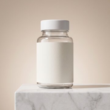 Blank supplement bottle mockup for healthcare branding