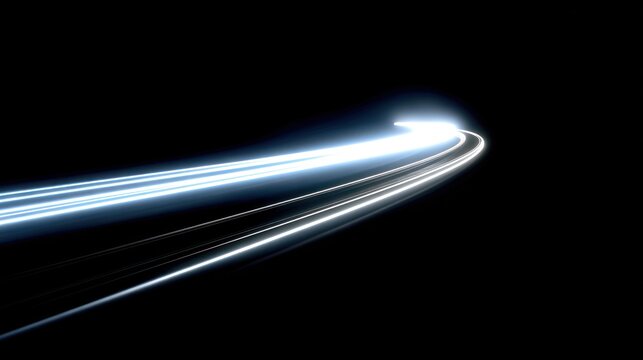Light streaks moving fast in darkness