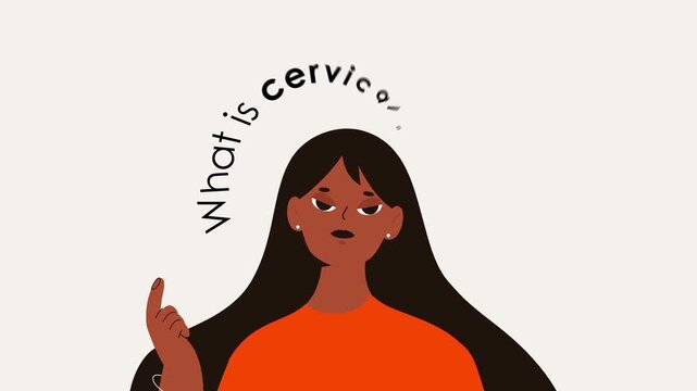 Worried Woman with What is Cervical Cancer Text 2D Animation &ndash; Healthcare Awareness, Medical Question, and Women's Wellness Concept