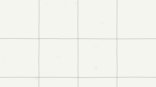 Hand drawn grid with flickering marker lines and pencil strokes on white background for retro sketch animation or artistic video overlay