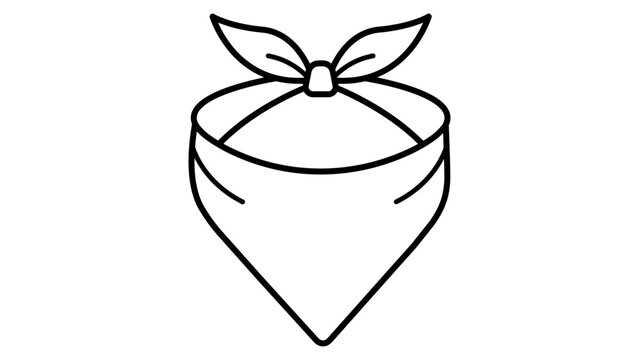 Versatile folded bandana vector icon with editable stroke. Hand-drawn minimalist headscarf illustration for fashion accessories, biker style, or casual apparel design. Scalable thin line art.