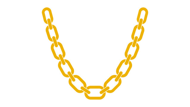Classic chain necklace vector illustration featuring a clean minimalist hand-drawn design, perfect for luxury jewelry branding, fashion accessory icons, and elegant professional style elements.