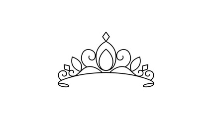 Elegant vector icon illustration of a royal tiara featuring an editable stroke, ideal for wedding branding, princess jewelry design, luxury fashion graphics, and beauty pageant logo elements. © Mali