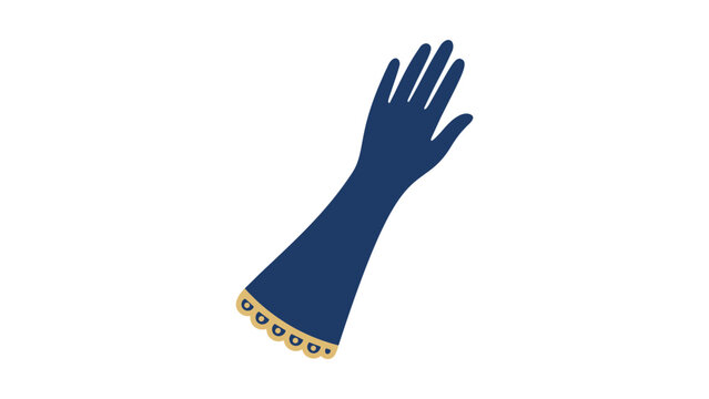 Elegant Hand-Traced Opera Glove Vector Icon Illustration Featuring a Long Evening Glove Design with Smooth Contours for Luxury Fashion Design Projects and Formal Wear Branding Graphics.