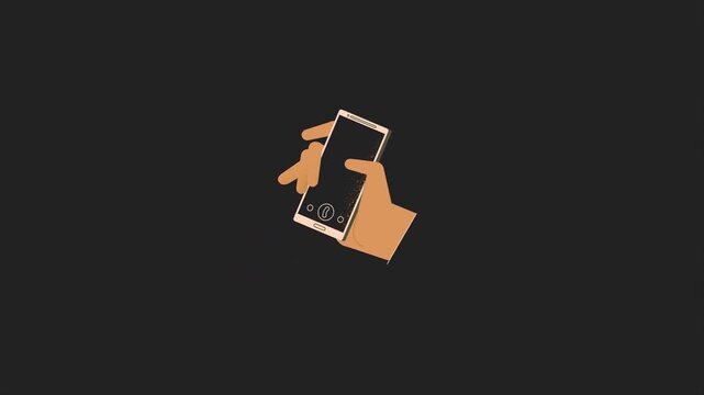 Hand Holding Smartphone with Email Envelope Icon on Screen 2D Animation &ndash; Mobile Communication, Text Notification, and Digital Alert Concept