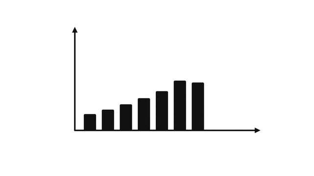 Arrow up business graph icon animation, growth chart concept