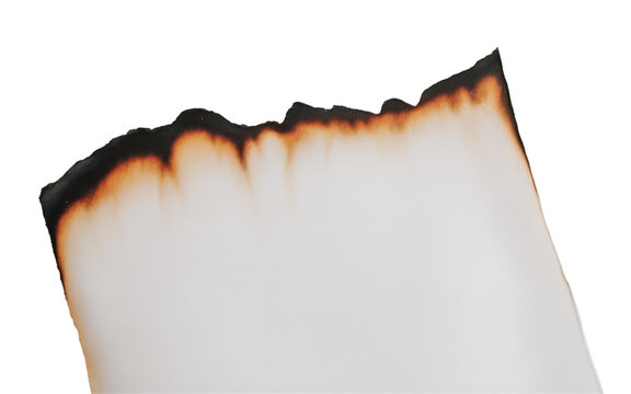 Scorched Paper Edge with Fading Brown and Black Tones isolated on a transparent background burnt des