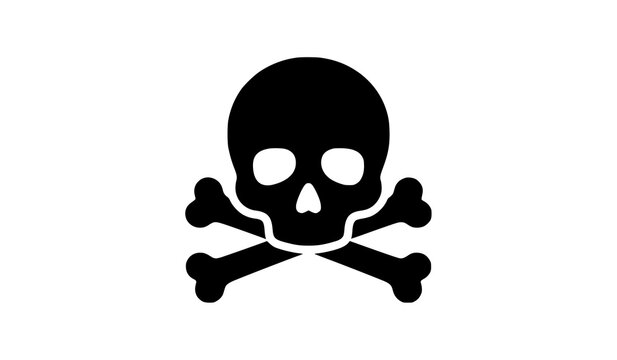 Skull and Crossbones Poison Warning Vector Icon