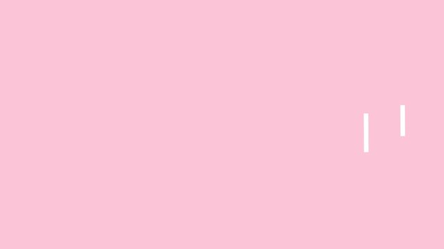 Millennial Pink. A minimalist animation of a dashed line moving upwards and transforming into an arrow&mdash;representing progress and competition&mdash;starting from the bottom right