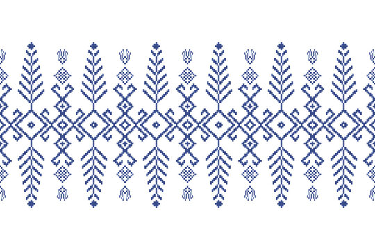 Cross Stitch Pattern concept folk embroidery seamless texture, rustic ornament motif. Design for: fabric, fashion, decor, blanket. Pattern charm woven art. I drew this by myself, it&rsquo;s not AI generated