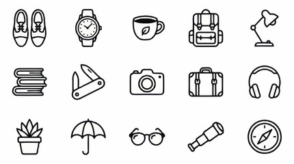 Flat design icons collection for travel and lifestyle themes. © Kiki