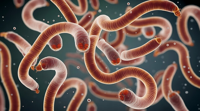 Nematode Parasites Microscopic View