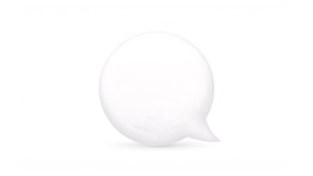 White speech bubble with subtle gradient and red green outline isolated on a transparent background