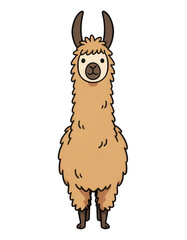 Fototapeta premium Cartoon Llama Design Element Transparent Background