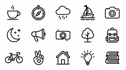 Minimalist Line Art Icons Collection for Various Themes. © Joko