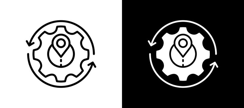 Automated Tracking whiteblack icon