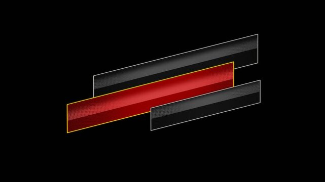 vector blank banner box 3D reveal effect motion graphic with alpha channel