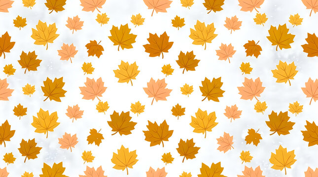 Colorful autumn maple leaves pattern design with warm fall colors