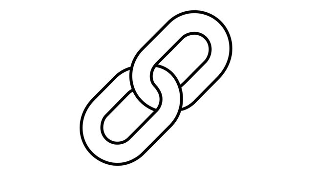Clean backlink chain vector icon illustration for SEO and digital marketing strategies featuring an editable stroke with customizable line weight, perfect for web connection and link building.