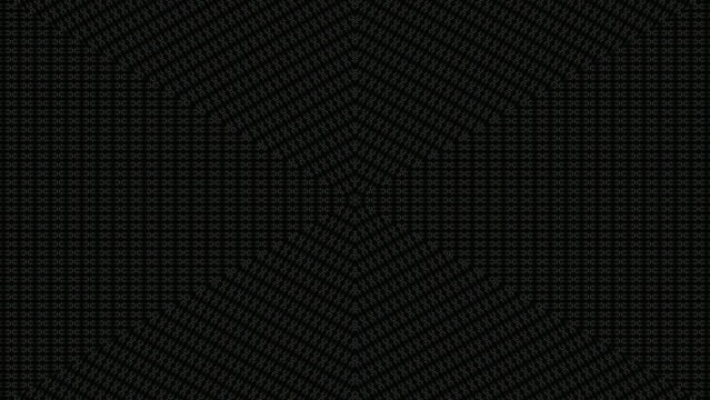 Dark kaleidoscope background, black geometric pattern, abstract monochrome mandala texture, symmetric grid backdrop, futuristic cyber ornament, minimal techno design