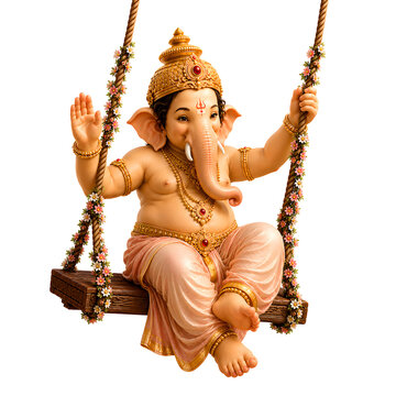 AI Generated Illustration for Happy Ganesh Chaturthi Festival for Invitation, Poster, Social Media Post Design Background