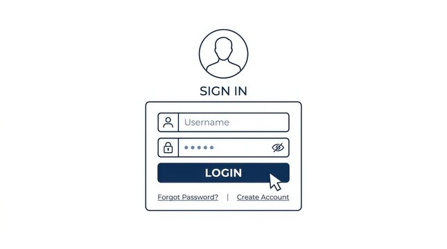 Login screen on digital tablet device. Secure user authentication interface for app or website access.
