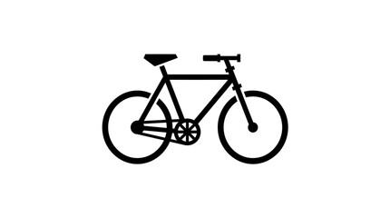 Obraz premium Simple Black Bicycle Icon for Transportation and Cycling Themes.