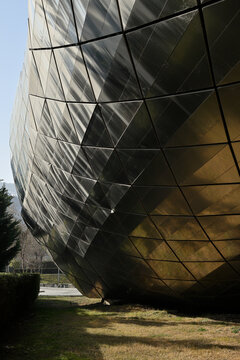 Steel and glass construction of Rike Park complex in Tbilisi, Georgia