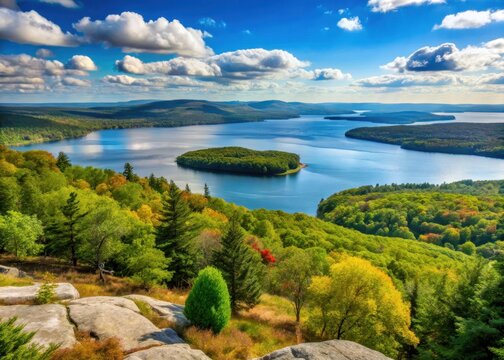 View of Quabbin Reservoir from Enfield Lookout