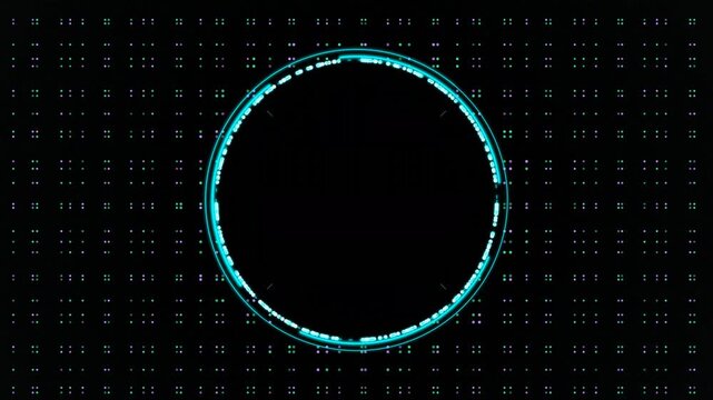 Modern Tech UI Circular Frame. Glowing HUD Ring Dropzone for Corporate Logo Reveals and Cyber Presentations