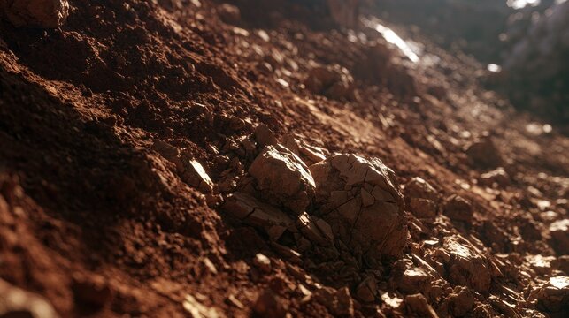 Earthy ground texture with dry soil and stones