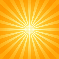 Obraz premium Vibrant Orange Sunburst Background with Converging Radial Rays and Central Light Focus for Graphic Design Layouts