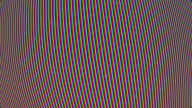 RGB pixel pattern, abstract CRT screen texture, digital moire effect background, macro television phosphor grid, colorful tech matrix distortion overlay