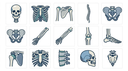 Collection of Human Skeletal Anatomy Illustrations. © Dian