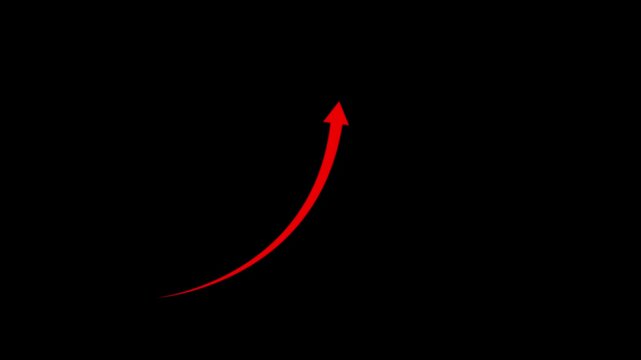 Growing business arrow on black. Profit arow .Business concept, growing chart. Concept of sales symbol icon with arrow moving up. Economic Arrow